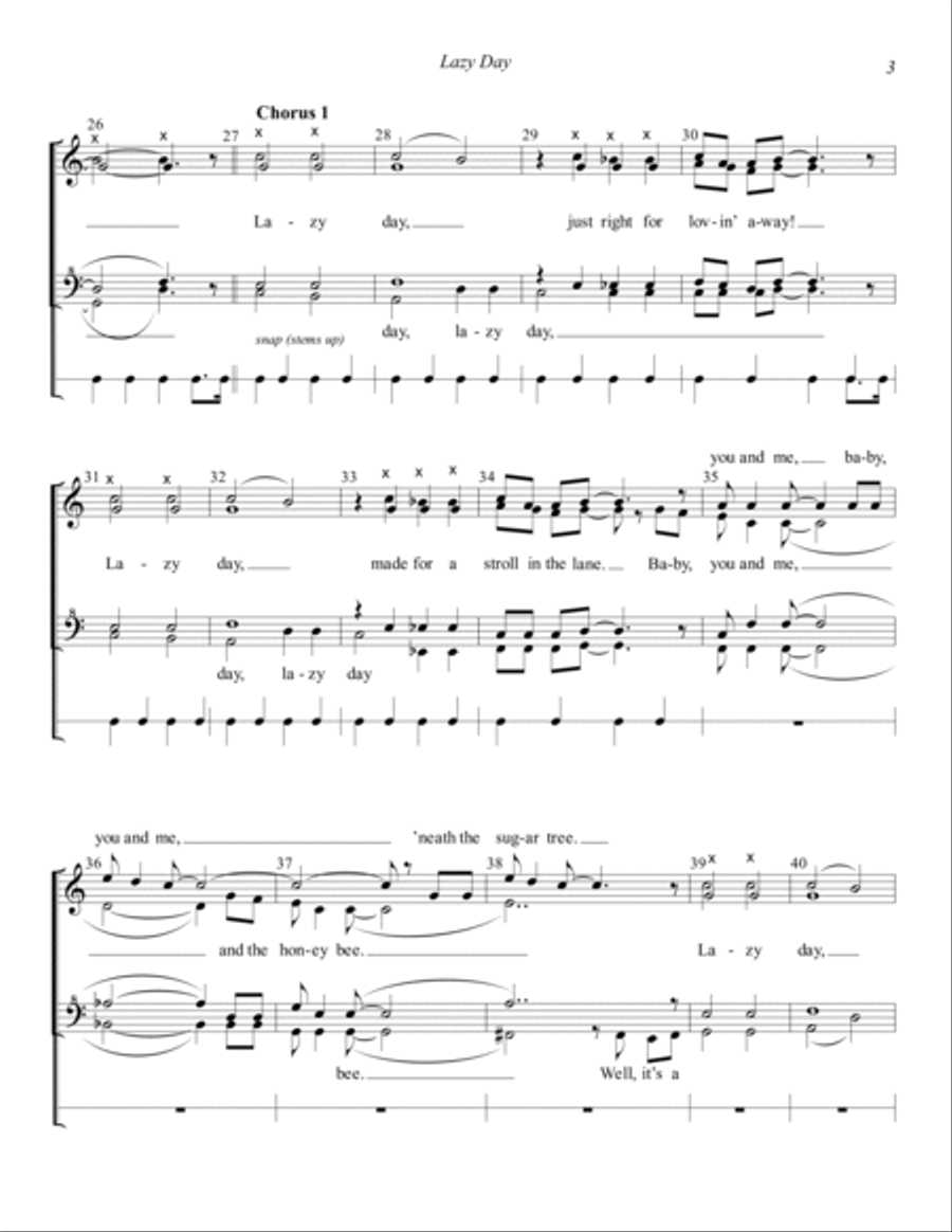 Lazy Day (arr. David Wright) SSAA scores gallery preview page 3
