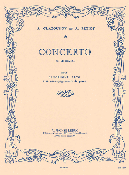 Saxophone Concerto Op. 109 in E Flat