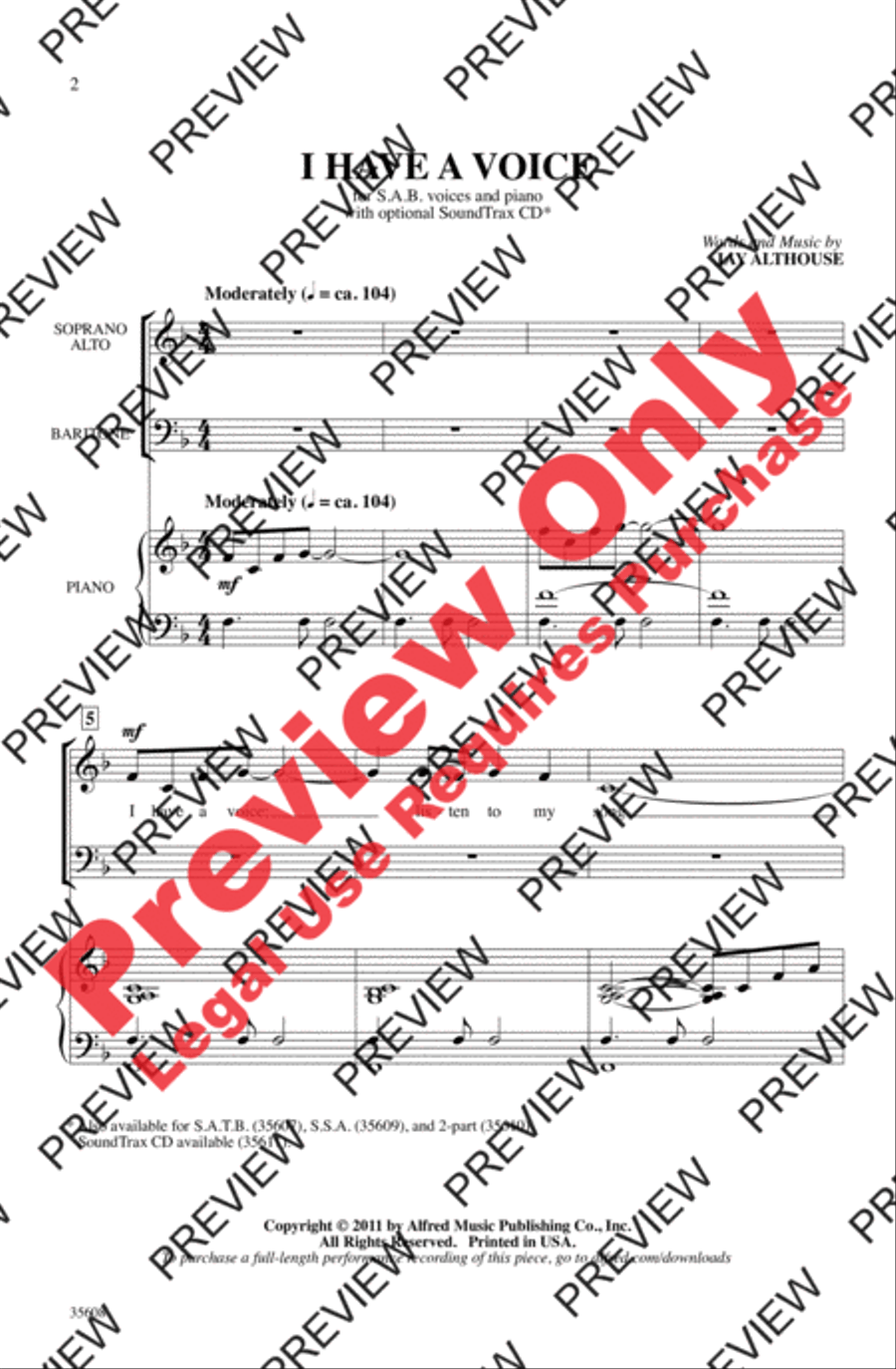 I Have a Voice I Have a Voice 3-Part scores gallery preview page 2