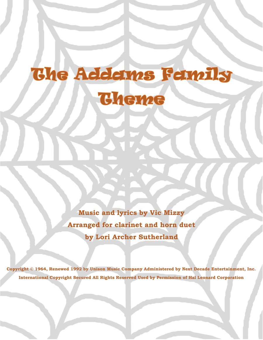 The Addams Family Theme Woodwind Duet scores gallery preview page 1