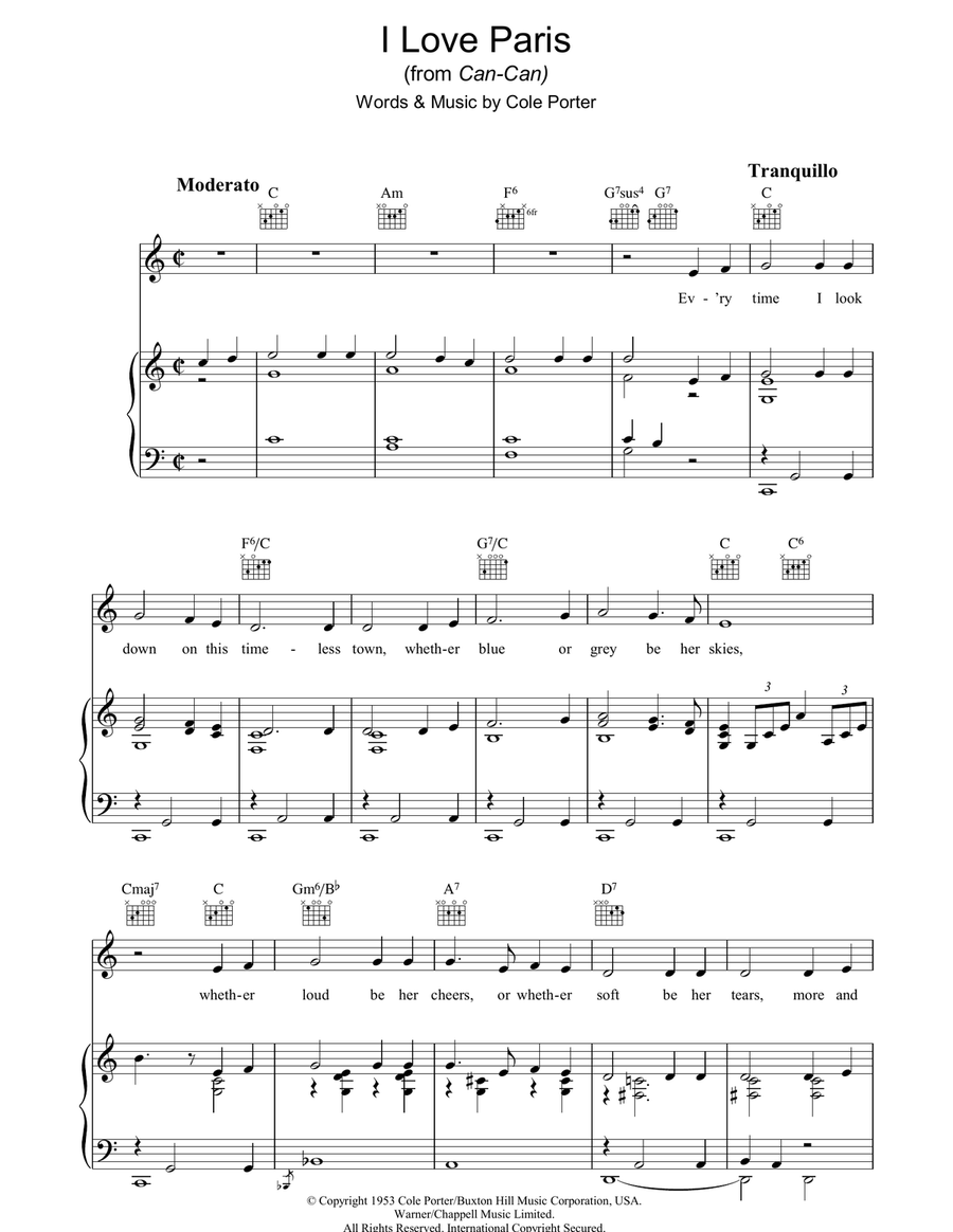 I Love Paris I Love Paris Guitar scores gallery preview page 1