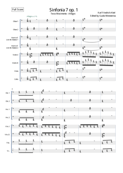 Karl Friedrich Abel - Sinfonia Op. 7 n. 1 - Terzo Movimento - Allegro image number null