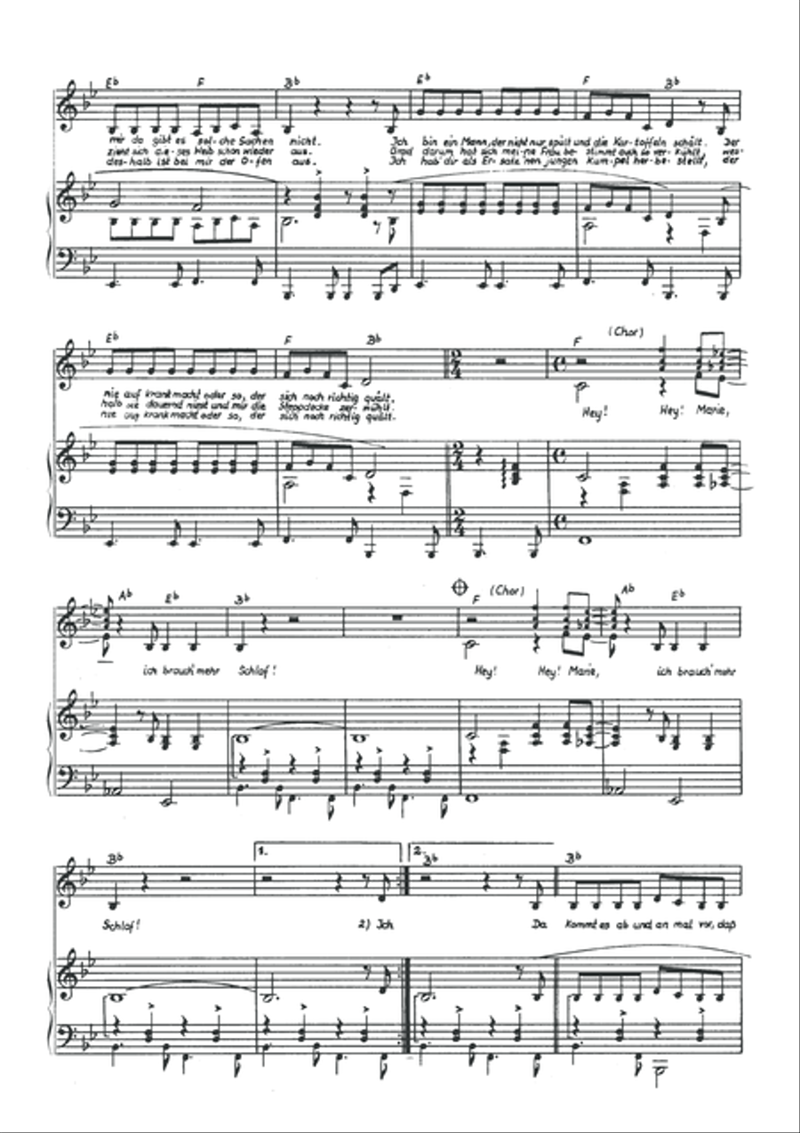Marie, ich brauch mehr Schlaf Piano, Vocal scores gallery preview page 4