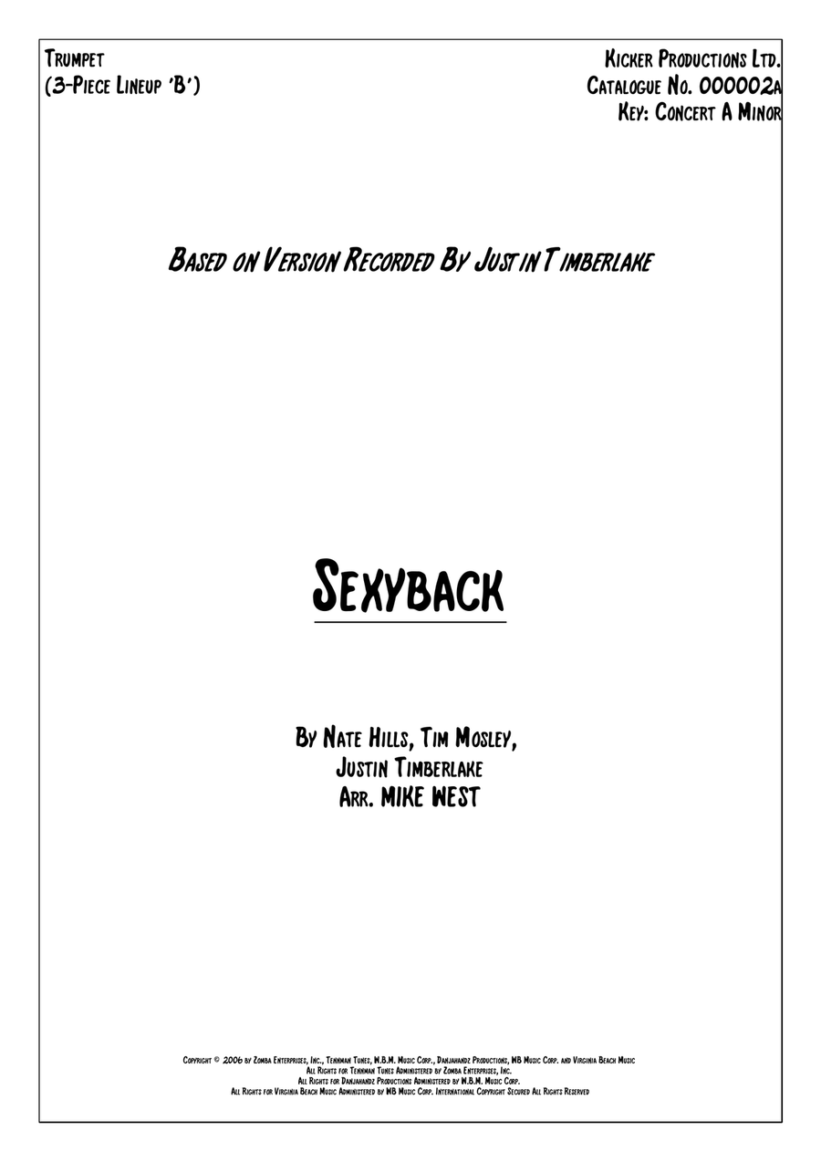 Sexyback Small Ensemble scores gallery preview page 1