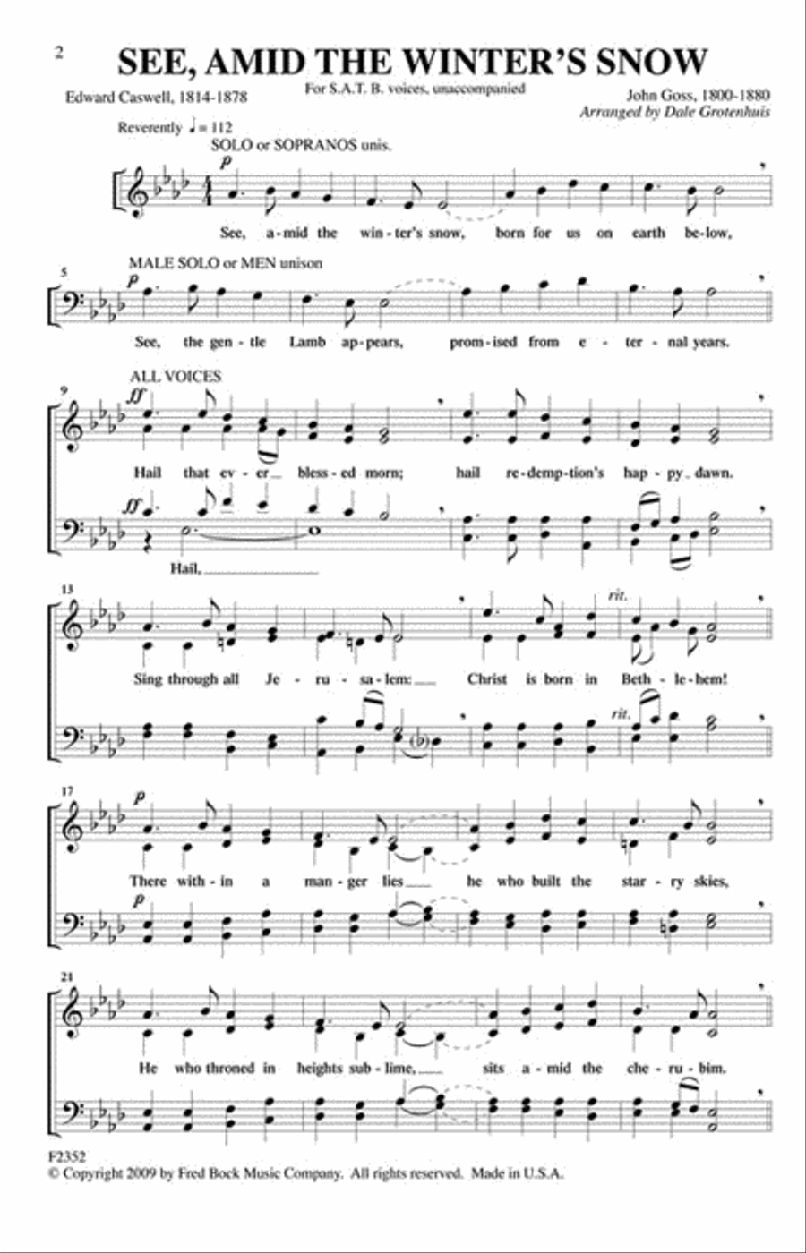 See Amid the Winter's Snow 4-Part scores gallery preview page 2