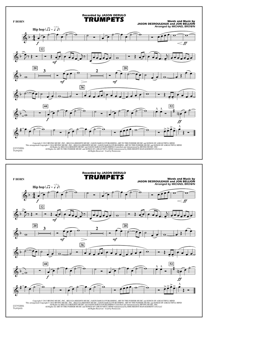 Trumpets - F Horn Trumpets - F Horn Marching Band scores gallery preview page 1