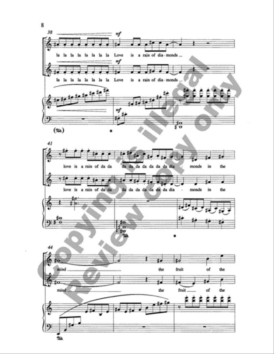 Songs for Women's Voices: 4. Love Is a Rain of Diamonds (Choral Score)