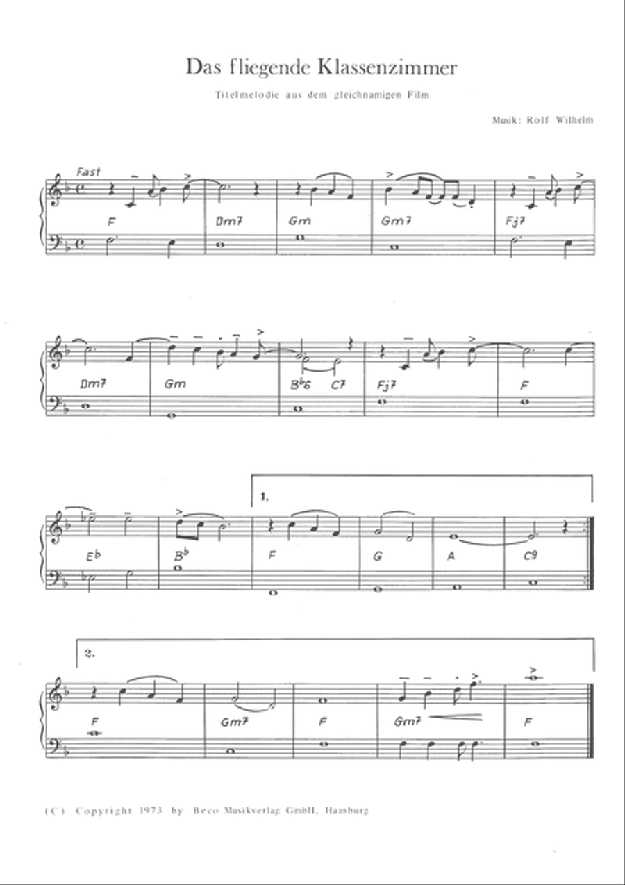 Das Fliegende Klassenzimmer Piano Solo scores gallery preview page 3