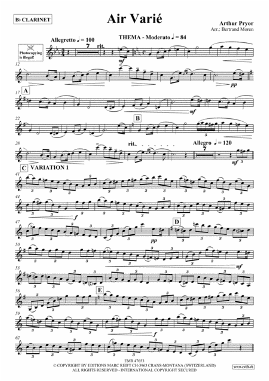 Air Varie Air Varie Clarinet Solo scores gallery preview page 2