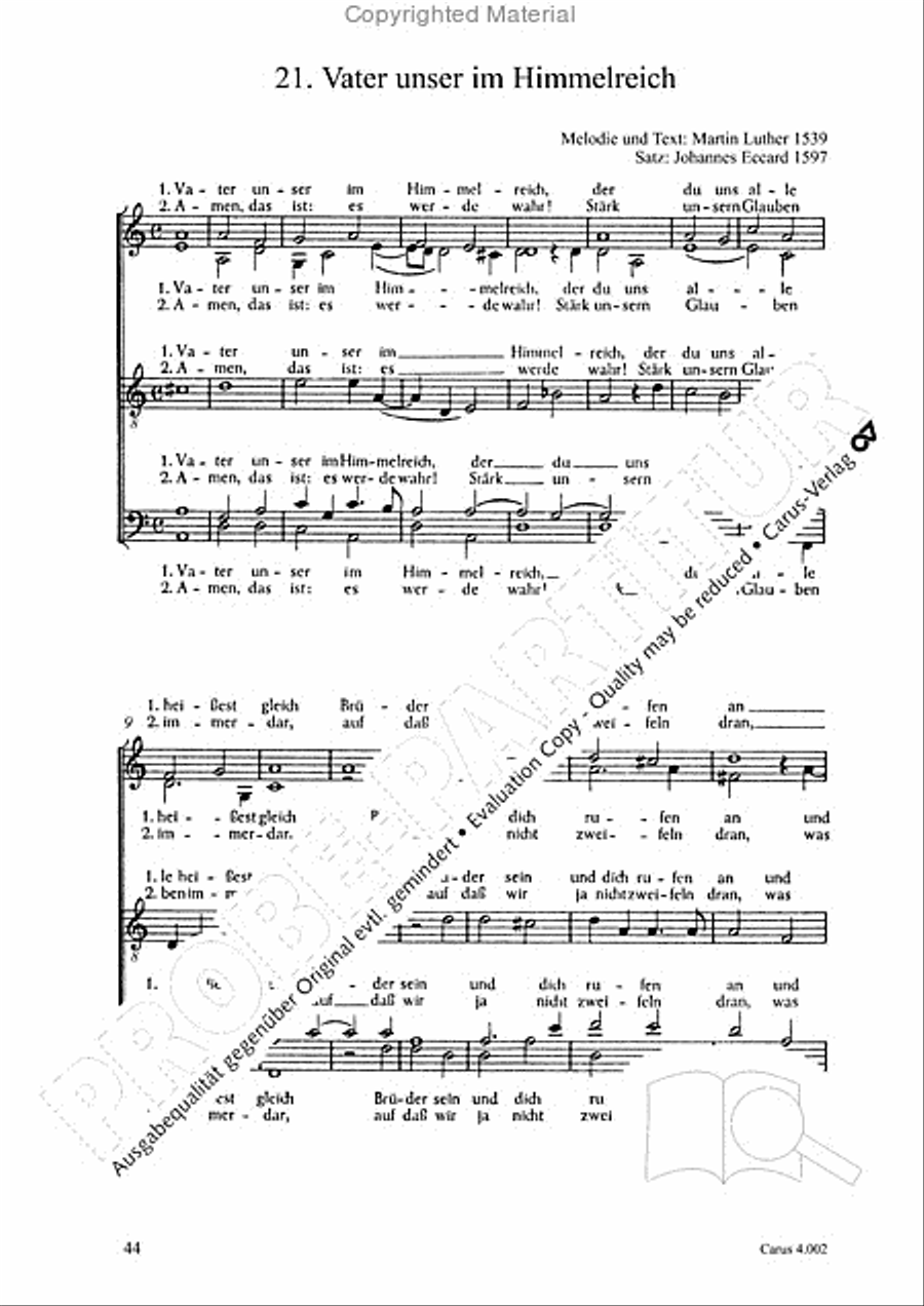 Eccard: 29 Choralbearbeitungen Collection / Songbook scores gallery preview page 45