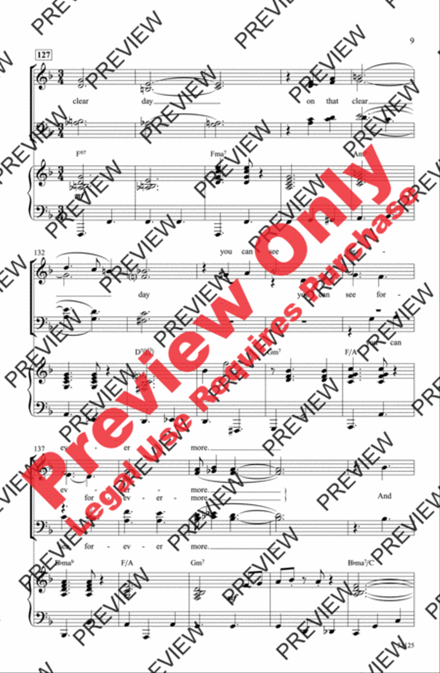On a Clear Day 4-Part scores gallery preview page 9