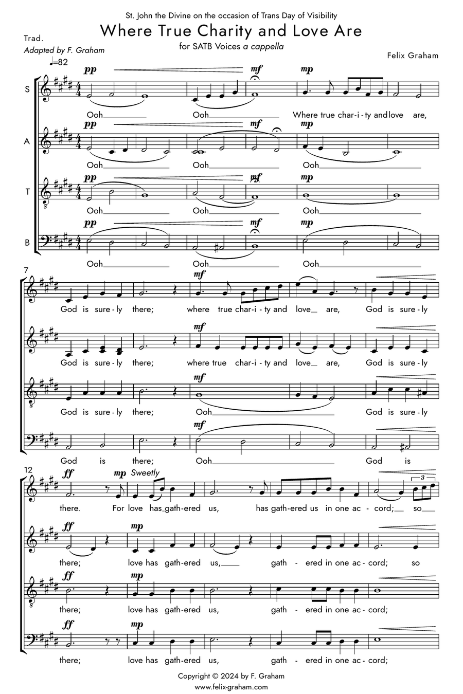 Where True Charity and Love Are (Ubi caritas pastoralis) 4-Part scores gallery preview page 1