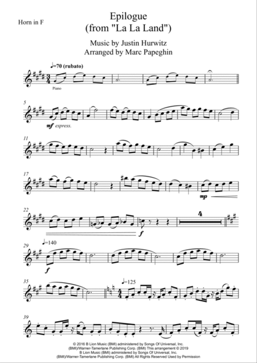 Epilogue Epilogue Horn Solo scores gallery preview page 2