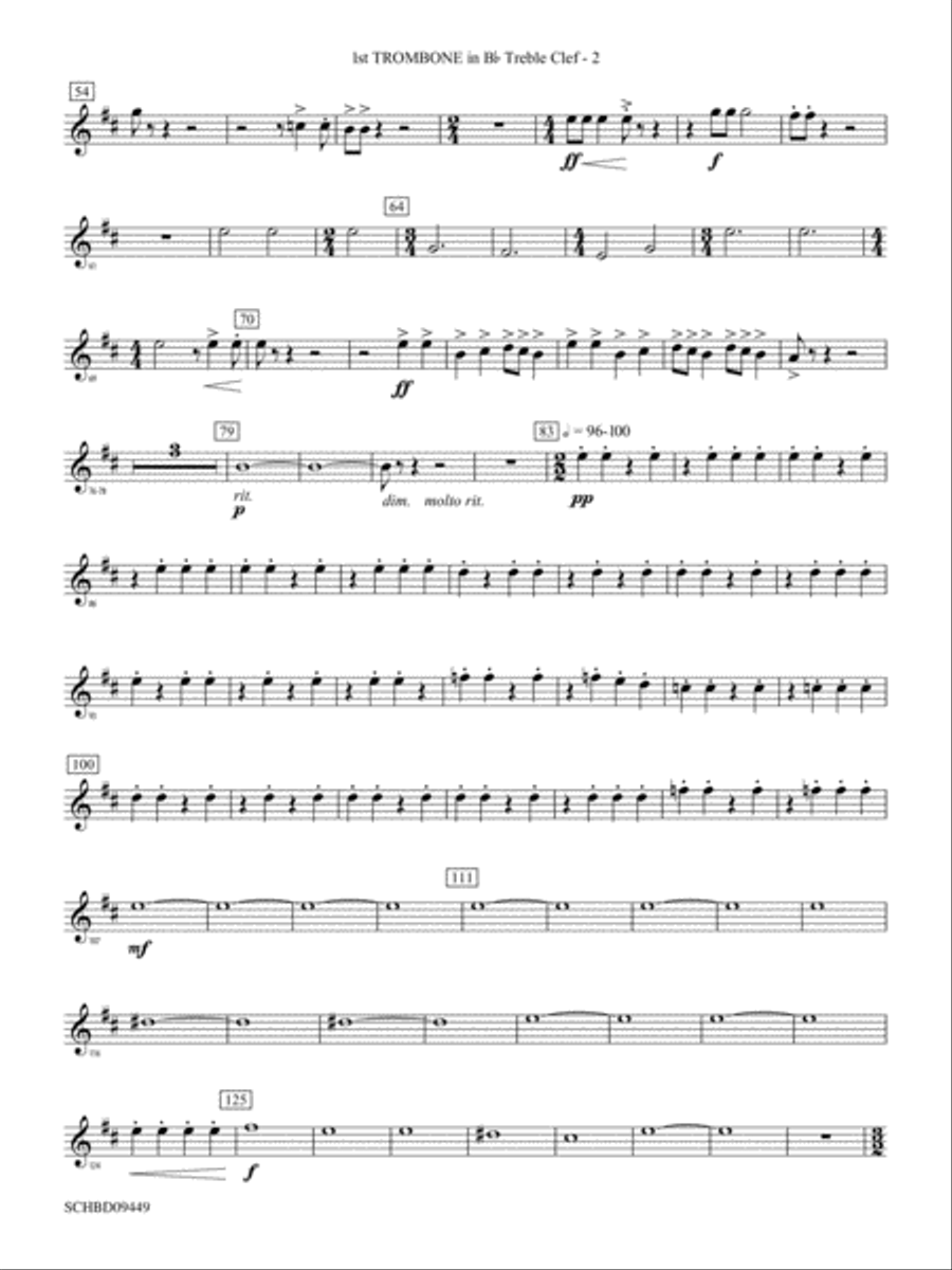 Psalm 46: (World Part) 1st B-flat Trombone T.C. Concert Band scores gallery preview page 2