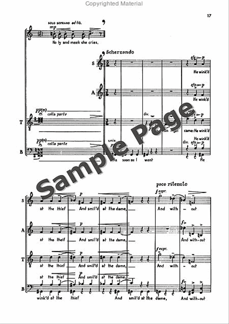 Poems 5 & An Epigram Of Wm. Blake 4-Part scores gallery preview page 18