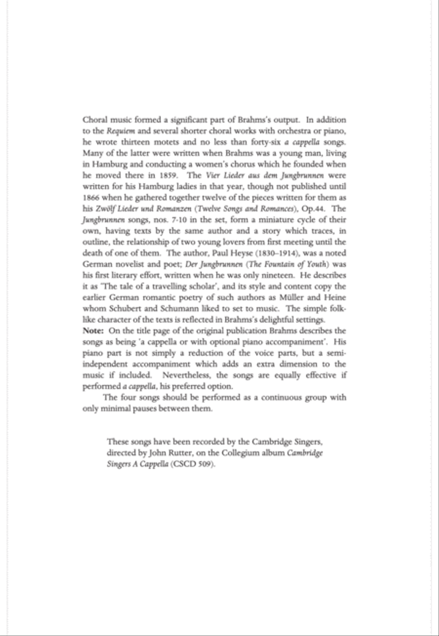 Vier Lieder aus dem Jungbrunnen (Four Songs from The Fountain of Youth) 4-Part scores gallery preview page 2