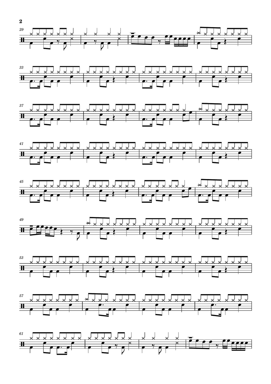 I Wanna Dance With Somebody Drum Set scores gallery preview page 2