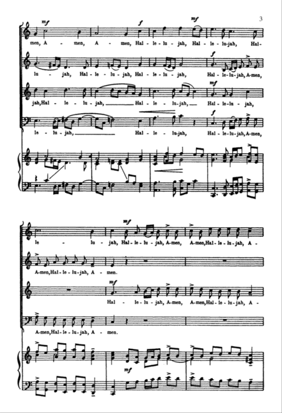 Hallelujah, Amen 4-Part scores gallery preview page 2