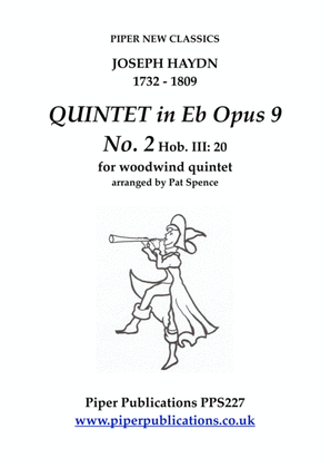 Book cover for HAYDN QUINTET IN Eb opus 9 No. 2 Hob. III: 20 for woodwind quintet