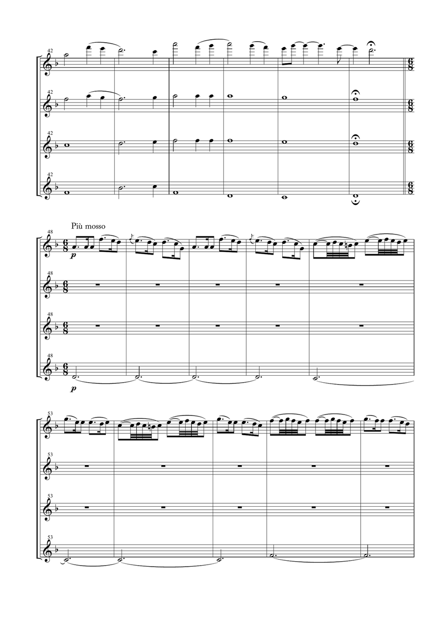 Last Of The Mohicans (main Theme) Woodwind Quartet scores gallery preview page 6