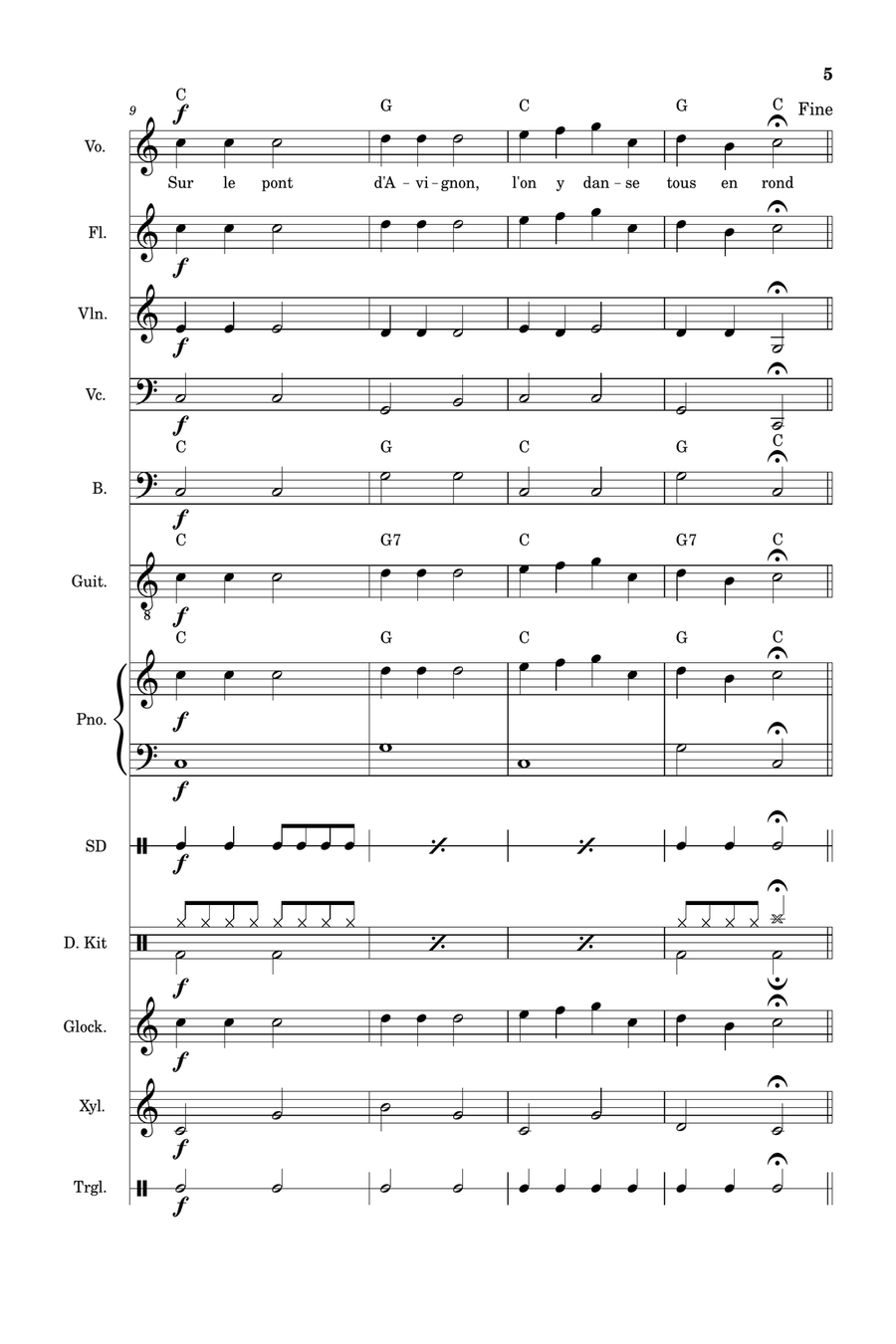 Sur le pont d'Avignon - School orchestra Chamber Orchestra scores gallery preview page 5