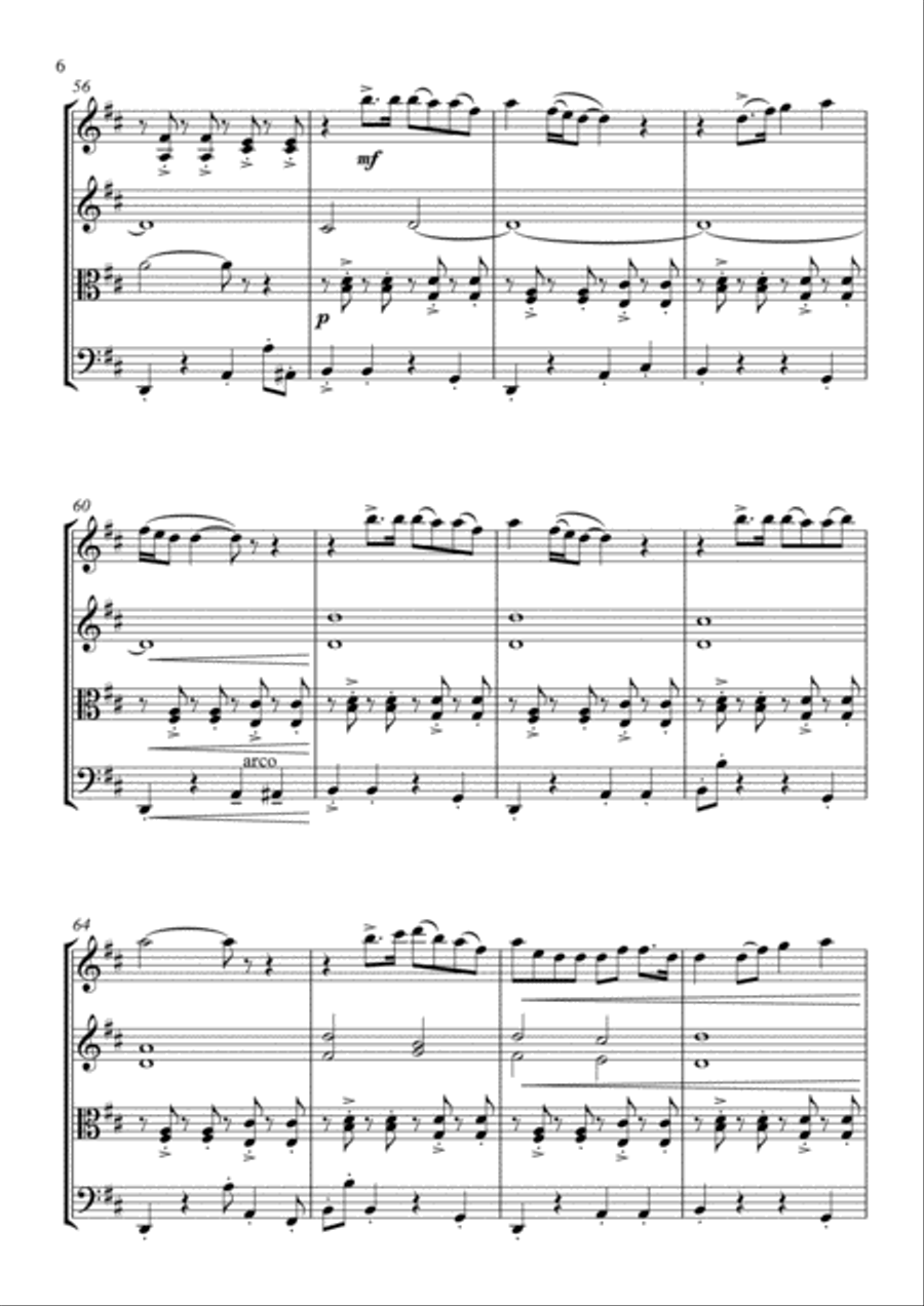 Wake Me Up String Quartet scores gallery preview page 6