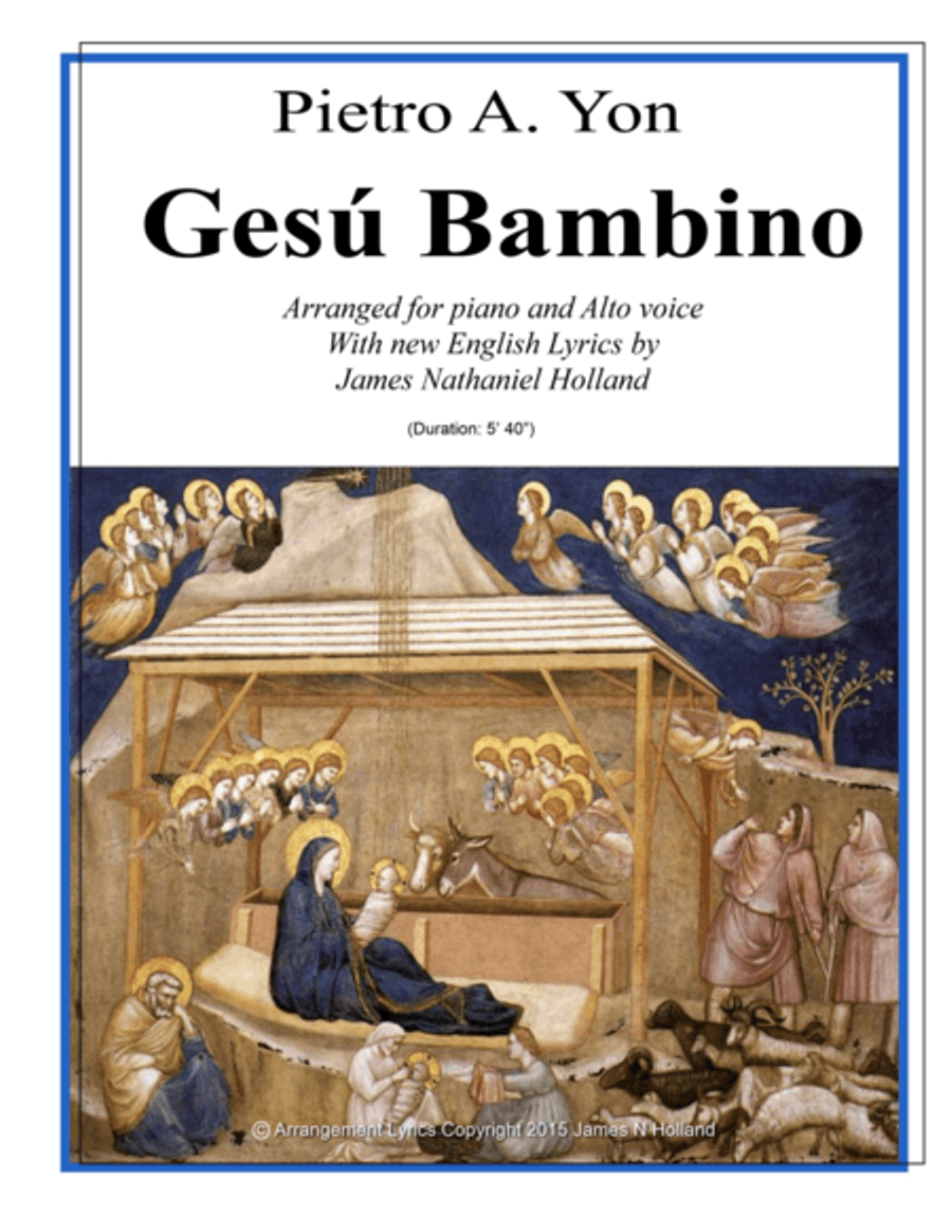 Gesu Bambino for Alto Voice and Piano with New English Lyrics Alto Voice scores gallery preview page 1