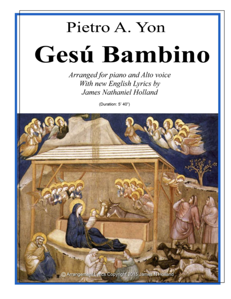 Gesu Bambino for Alto Voice and Piano with New English Lyrics image number null