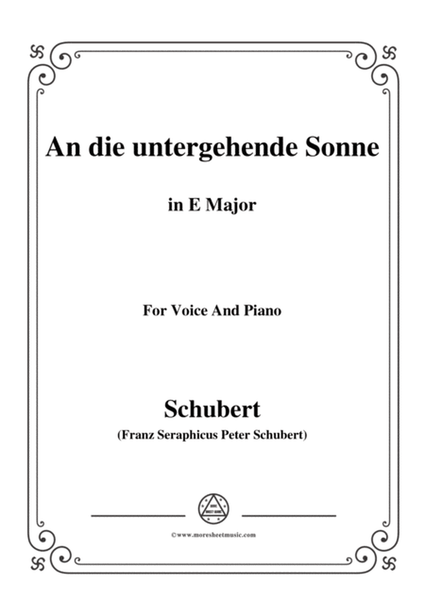 Schubert-An die untergehende Sonne,Op.44,in E Major,for Voice&Piano image number null