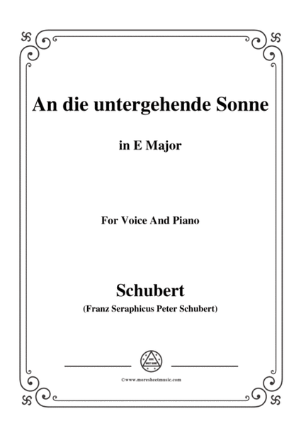 Schubert-An die untergehende Sonne,Op.44,in E Major,for Voice&Piano image number null