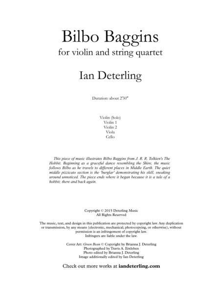 Bilbo Baggins for Violin and String Quartet image number null