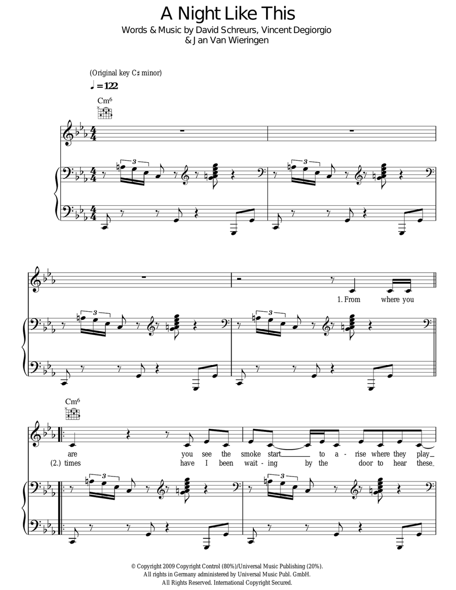 A Night Like This Acoustic Guitar scores gallery preview page 1