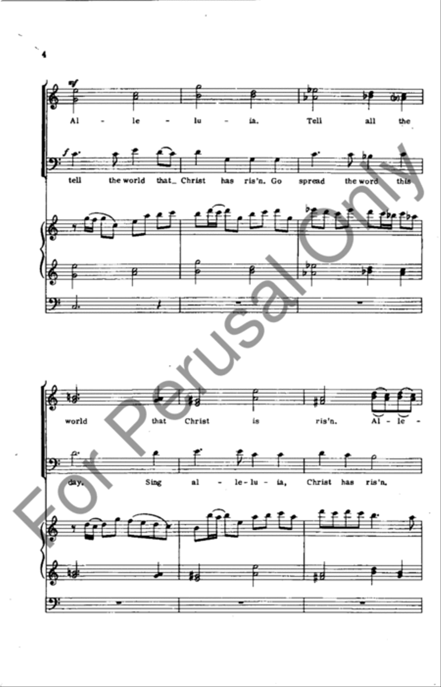 Alleluia, Christ Is Risen 4-Part scores gallery preview page 4
