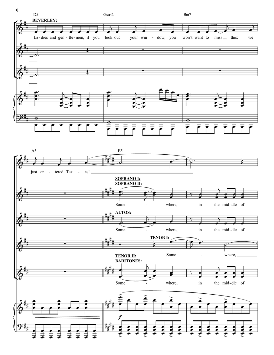 Somewhere In The Middle Of Nowhere (38 Planes Reprise) (from Come from Away) Piano, Vocal scores gallery preview page 6