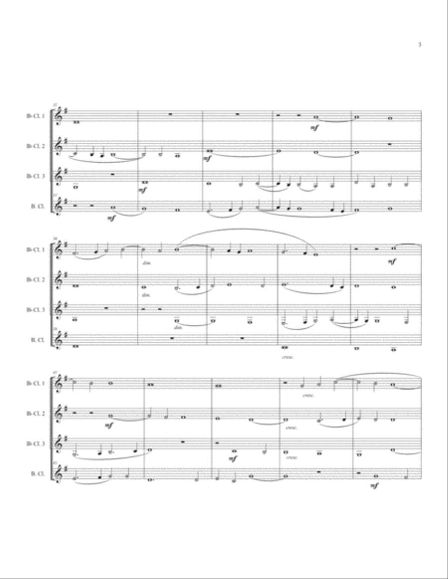 Sicet cervus for Clarinet Quartet Clarinet Quartet scores gallery preview page 5