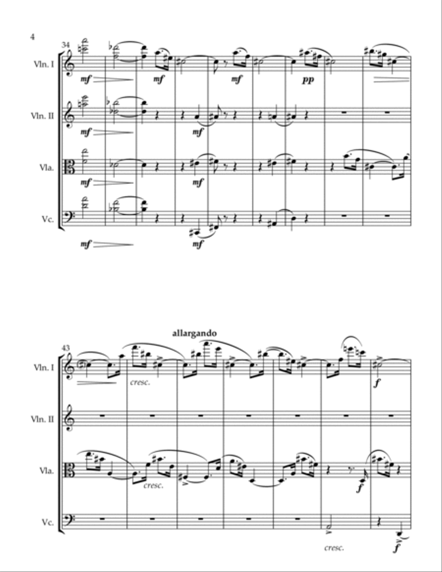 Portrait of a Girl String Quartet scores gallery preview page 4
