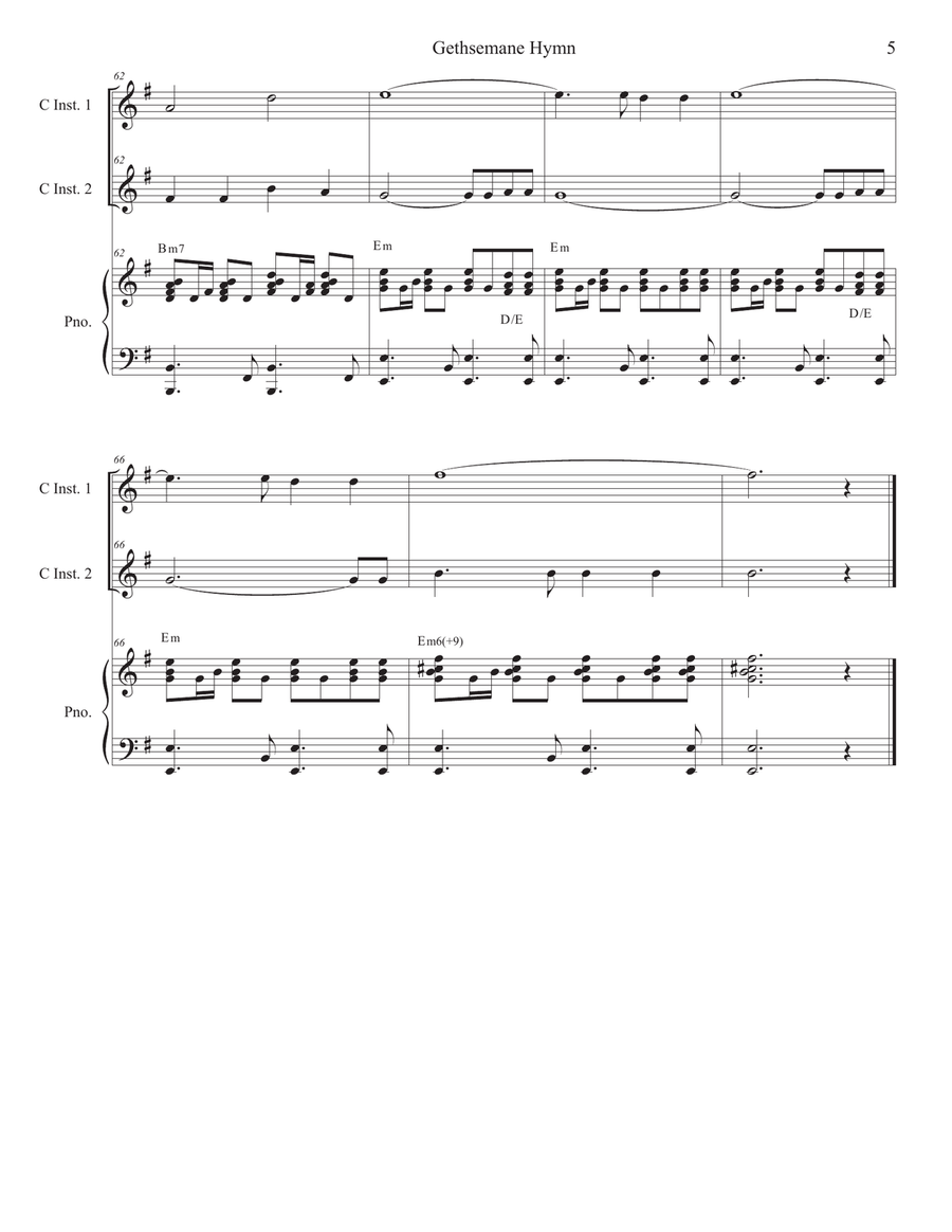 Gethsemane Hymn Piano scores gallery preview page 5