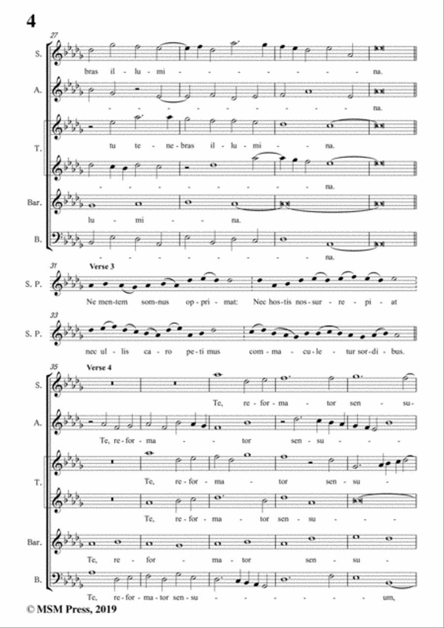 Sheppard-Salvator mundi,Domine,in D flat Major,for A cappella 4-Part scores gallery preview page 6