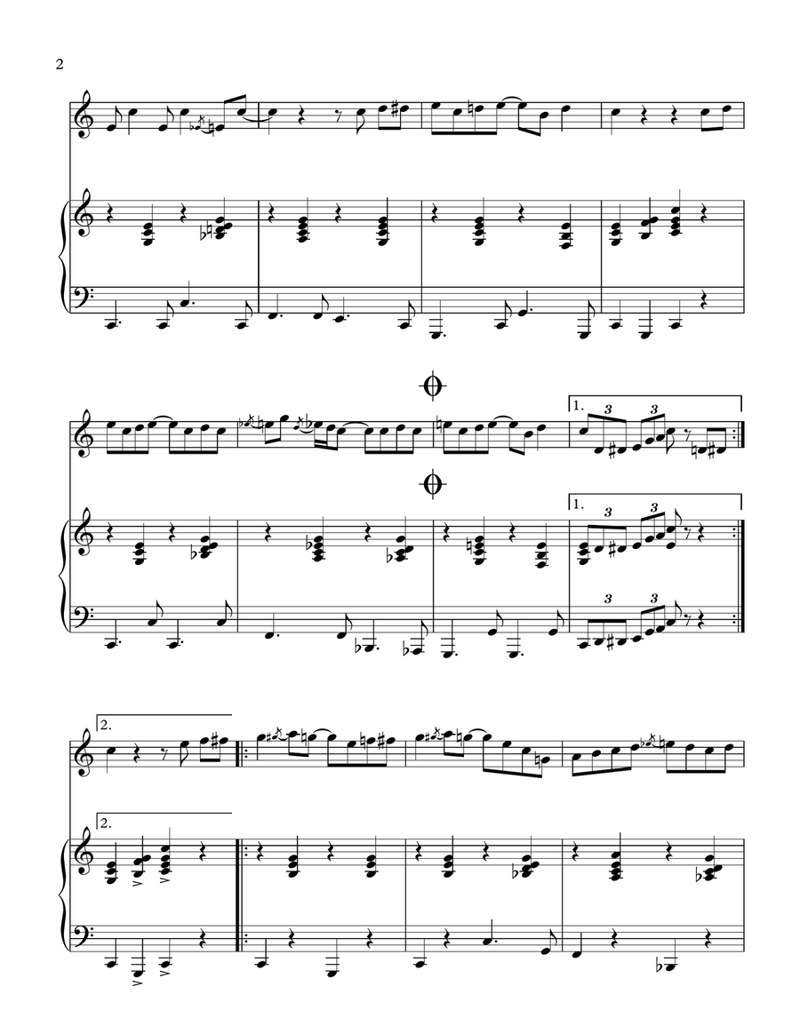 The Entertainer Flute Solo scores gallery preview page 3