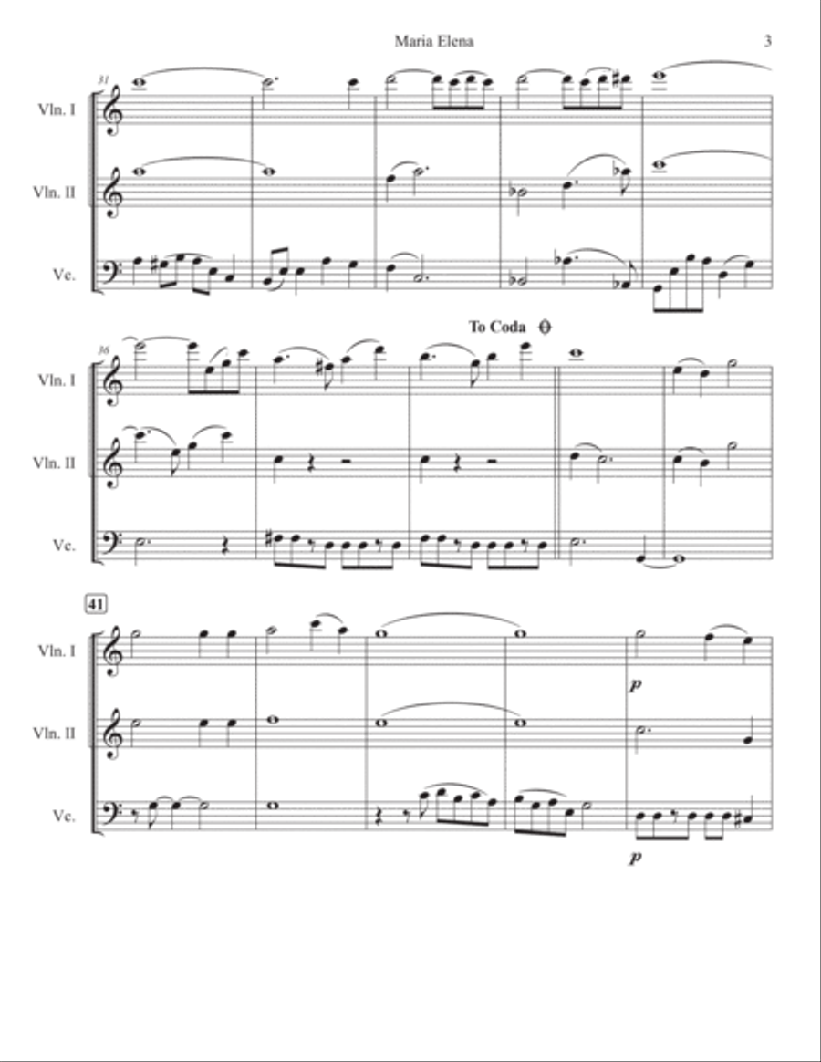 Maria Elena String Trio scores gallery preview page 3