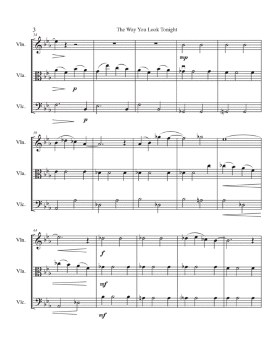 The Way You Look Tonight String Trio scores gallery preview page 3