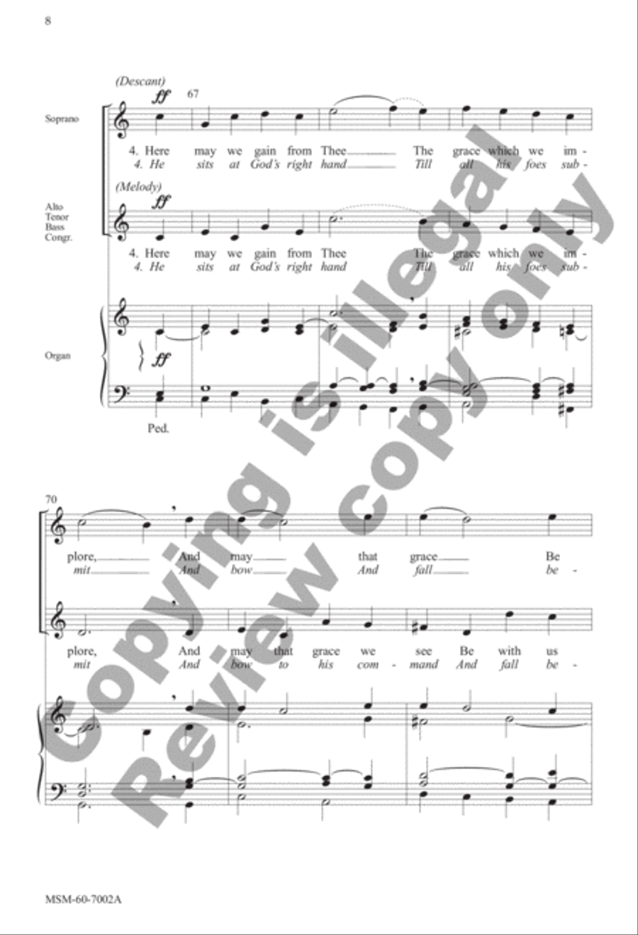 Christ Is Our Cornerstone Rejoice, the Lord Is King 4-Part scores gallery preview page 8