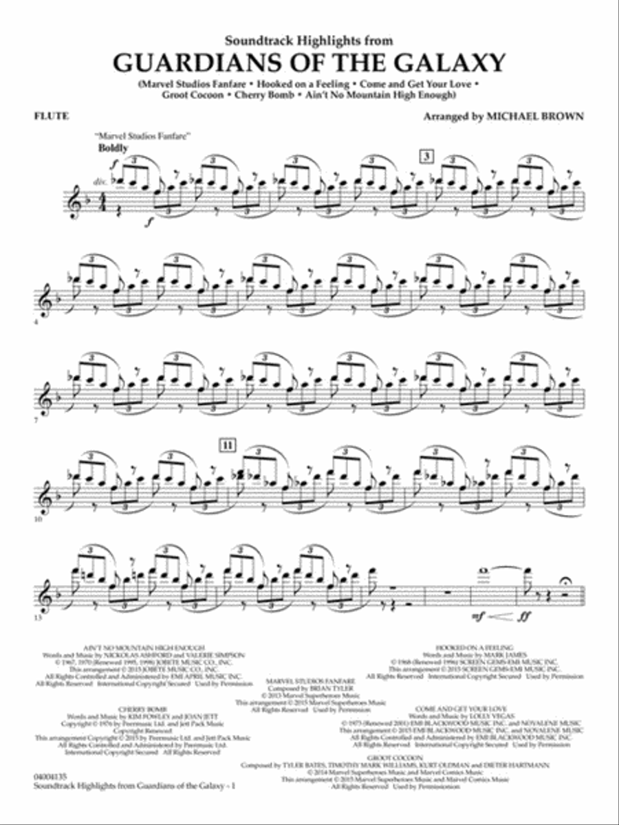 Soundtrack Highlights from Guardians of the Galaxy Concert Band scores gallery preview page 5