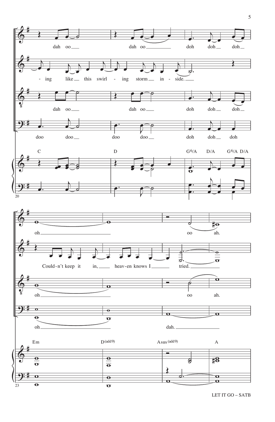 Let It Go (from Frozen) (arr. Roger Emerson) 4-Part scores gallery preview page 4