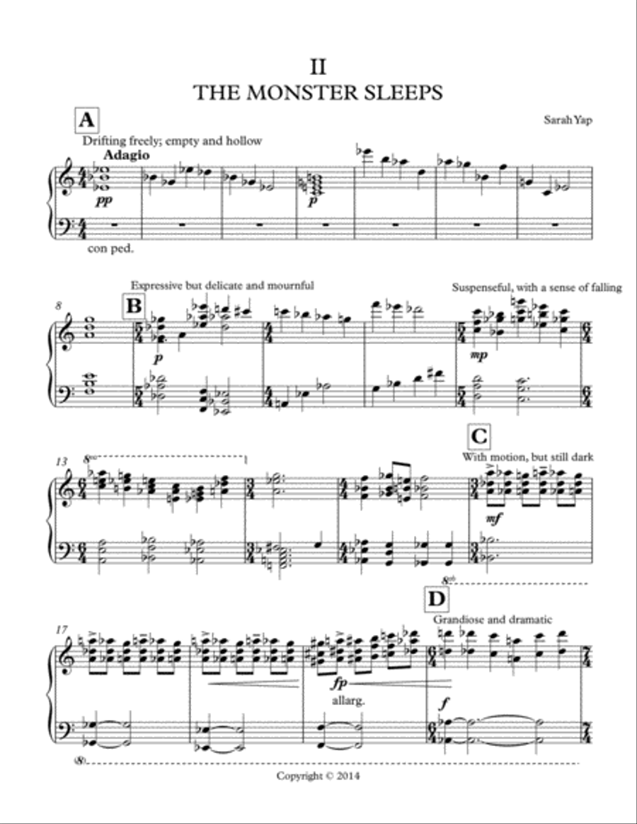 The Monster Sleeps Piano Solo scores gallery preview page 1