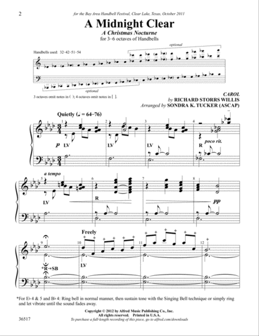 A Midnight Clear Handbell Choir scores gallery preview page 2