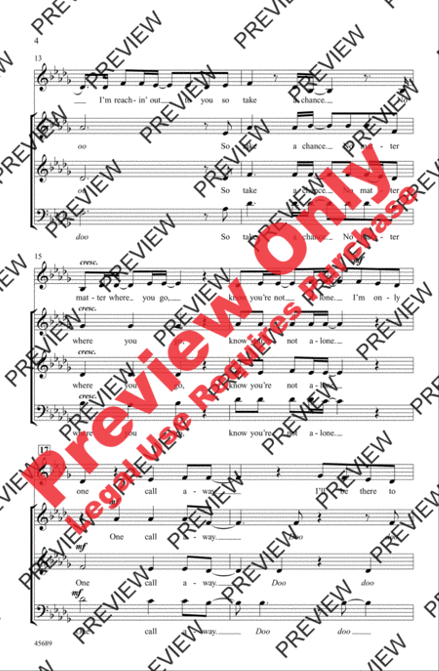 One Call Away 3-Part scores gallery preview page 4