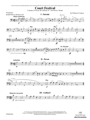 Court Festival (Suite for Concert Band): (wp) B-flat Baritone B.C.