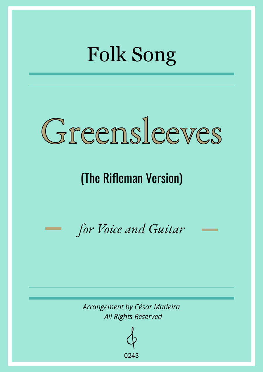Greensleeves - Voice and Guitar (Full Score and Parts) Piano, Vocal scores gallery preview page 1