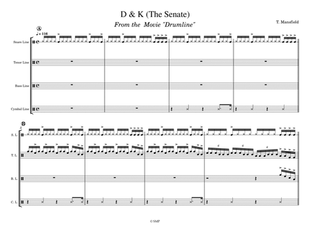 "D&K (The Senate)" From the movie Drumline---- Drumline/Percussion Music Arrangement image number null